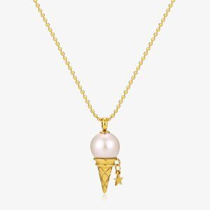 Fun Baroque Pearl Ice Cream Design Necklace